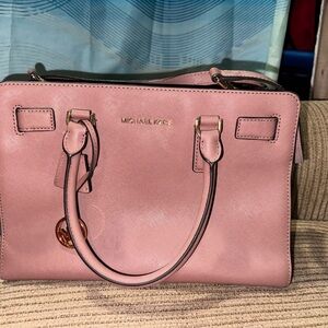 Michael Kors Pink Satchel Structured Saffiano